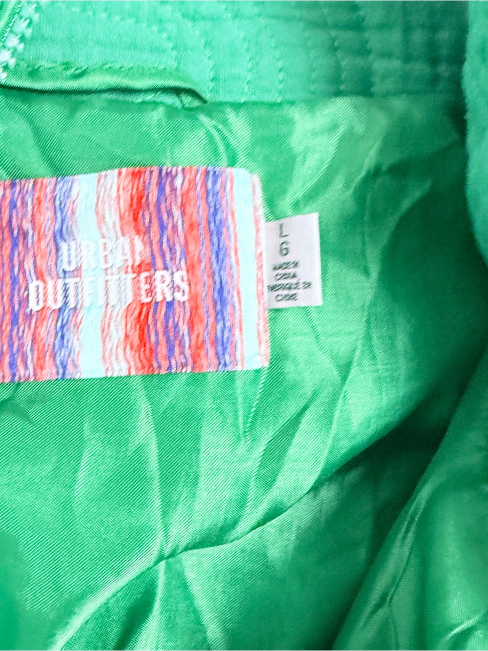Urban Outfitters Bright Green Quilted Bomber Jacket - Picture 3 of 4